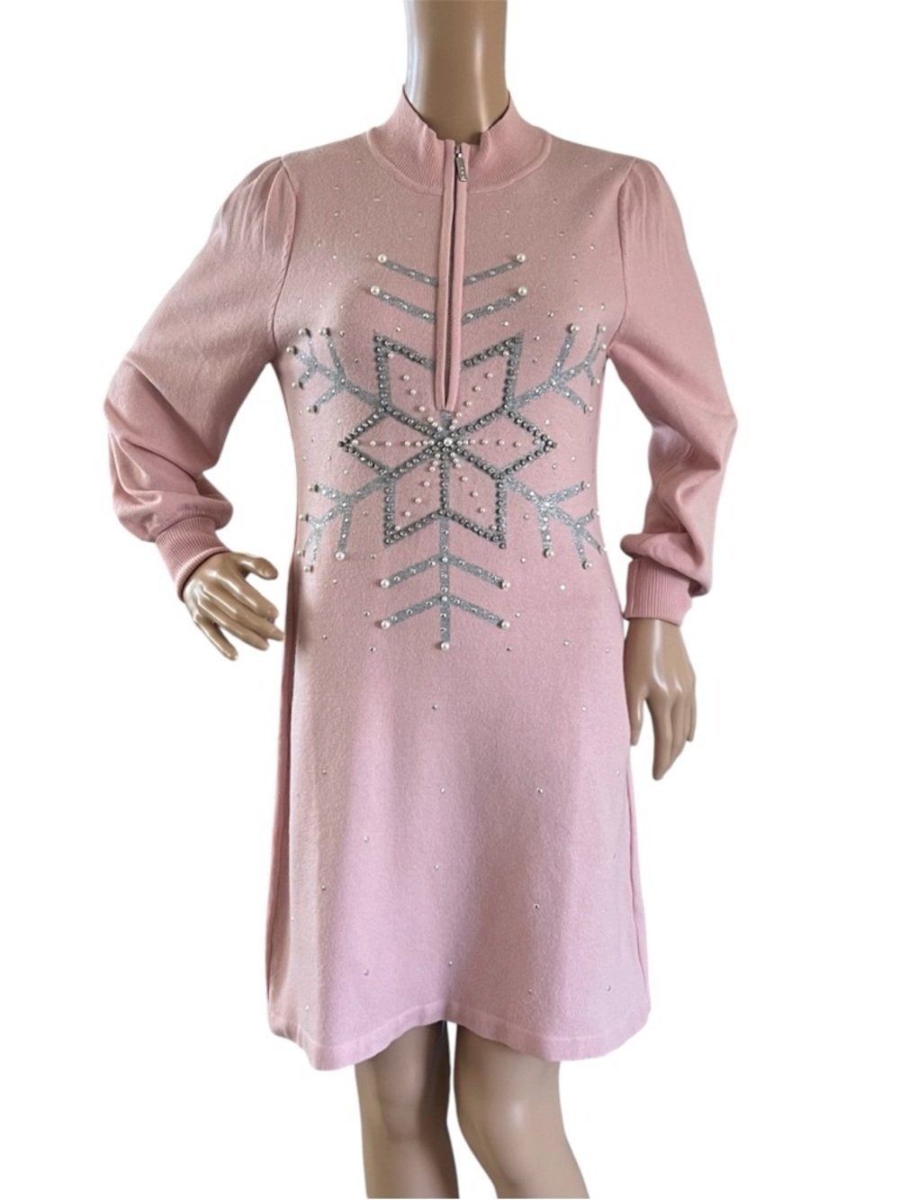 Boston Proper Pink Crystal-Embellished Mini Dress - Picture 2 of 7